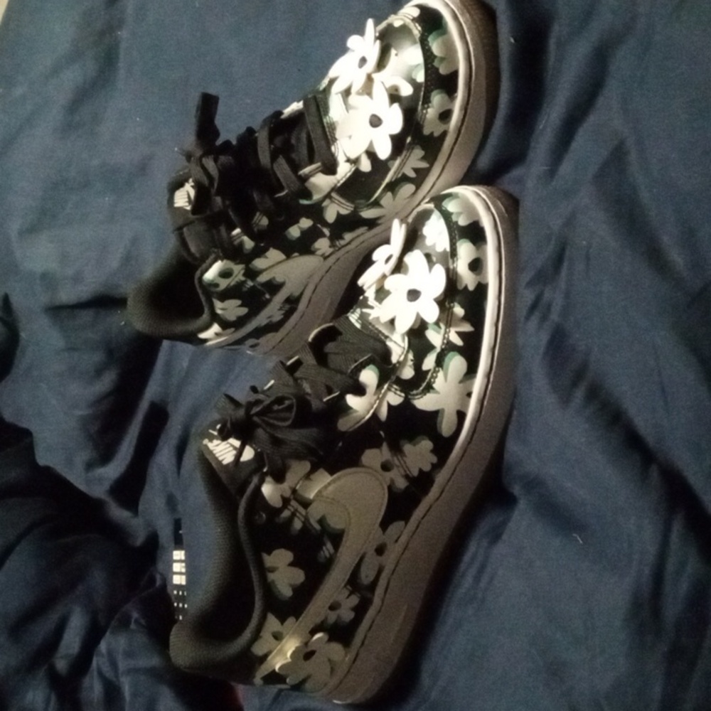 Blk&White Floral Athletic Nikes